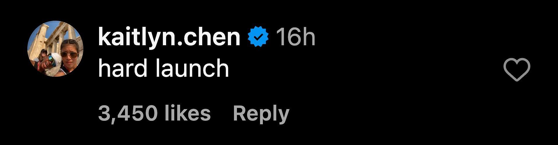 Kaitlyn Chen comment